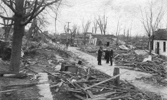 A Residential Neighborhood in Murphysboro, IL after the Tri State Tornado Destroyed It
