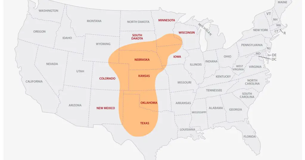 What States are in Tornado Alley